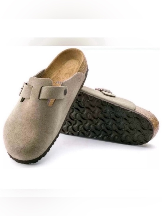 Birkenstock Shoes - Birkenstock Taupe Boston Clogs